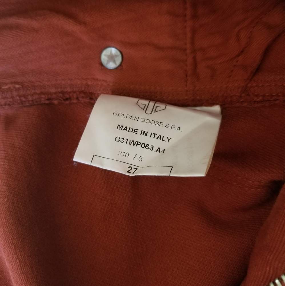 Golden Goose Rust High Rise Jeans Size 27 Brick - Picture 8 of 9